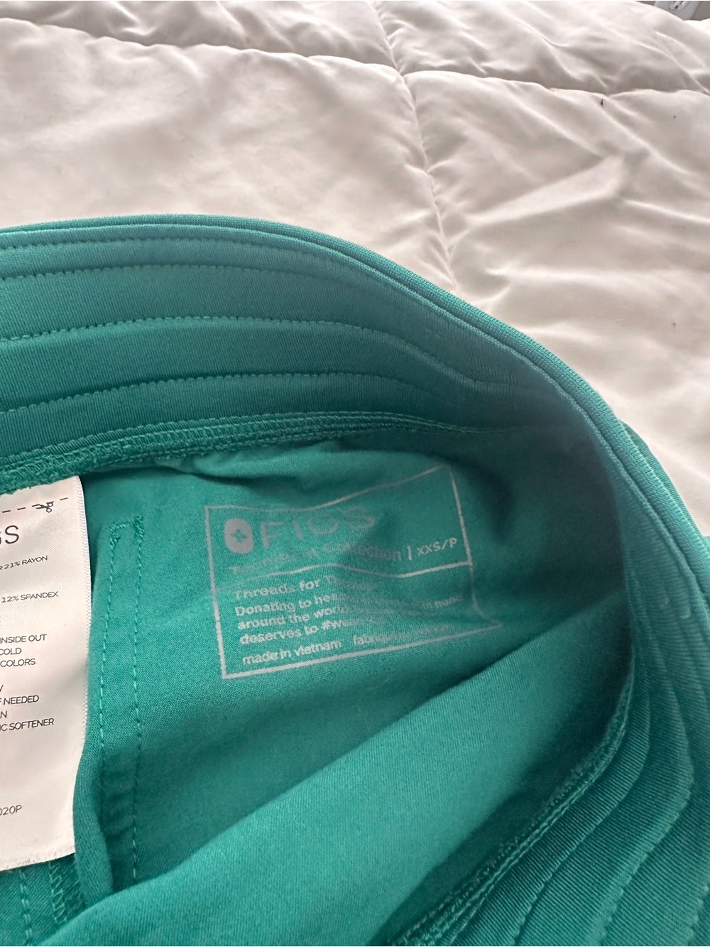 Figs Women's Teal XXS Petite Livingston Straight Leg Scrub Pants - Picture 2 of 5